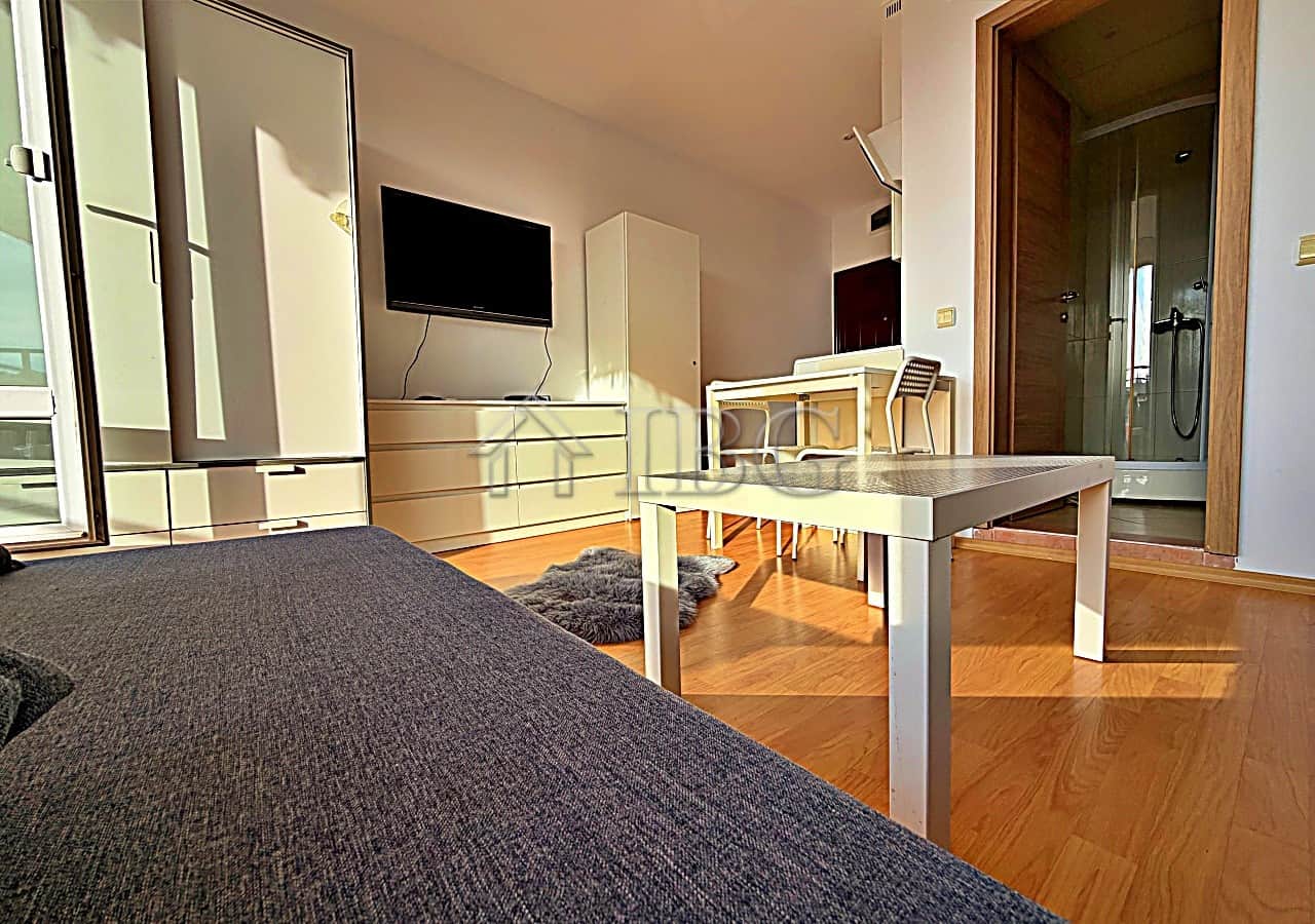 Modern studio with pool view in Orchid Fort Club, Sunny Beach.