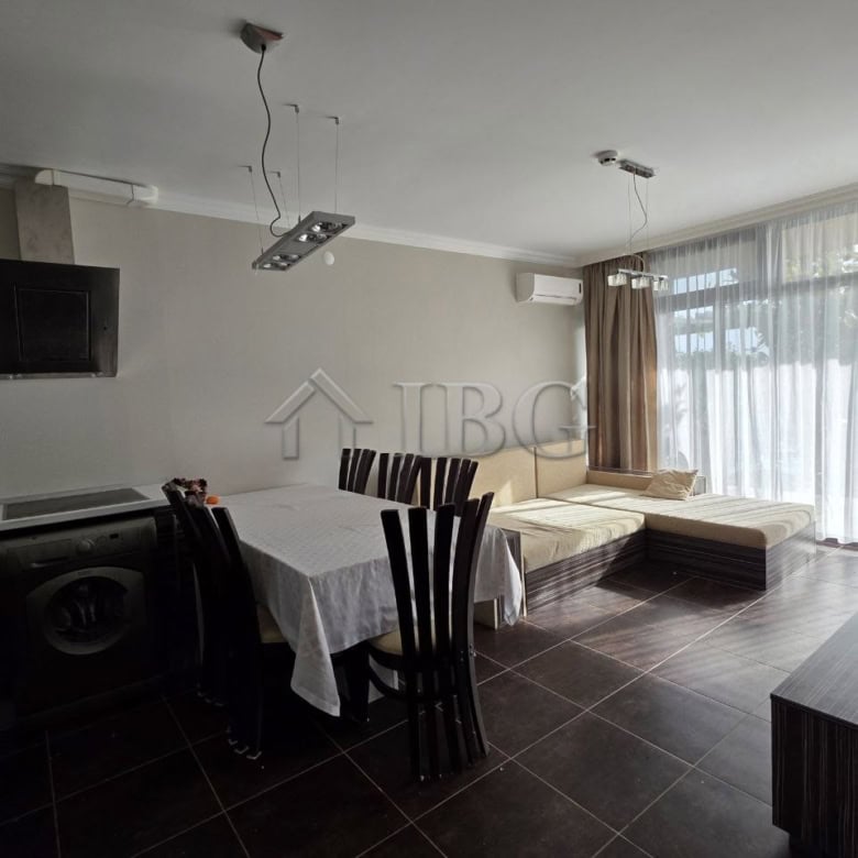 Bright apartment with sea views in Sveti Vlas, Bulgaria, featuring modern furnishings and a spacious.