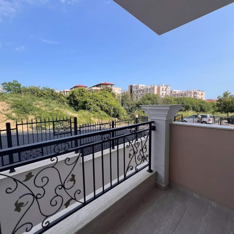 Balcony view from the one-bedroom apartment in the Emperium complex, Sveti Vlas.