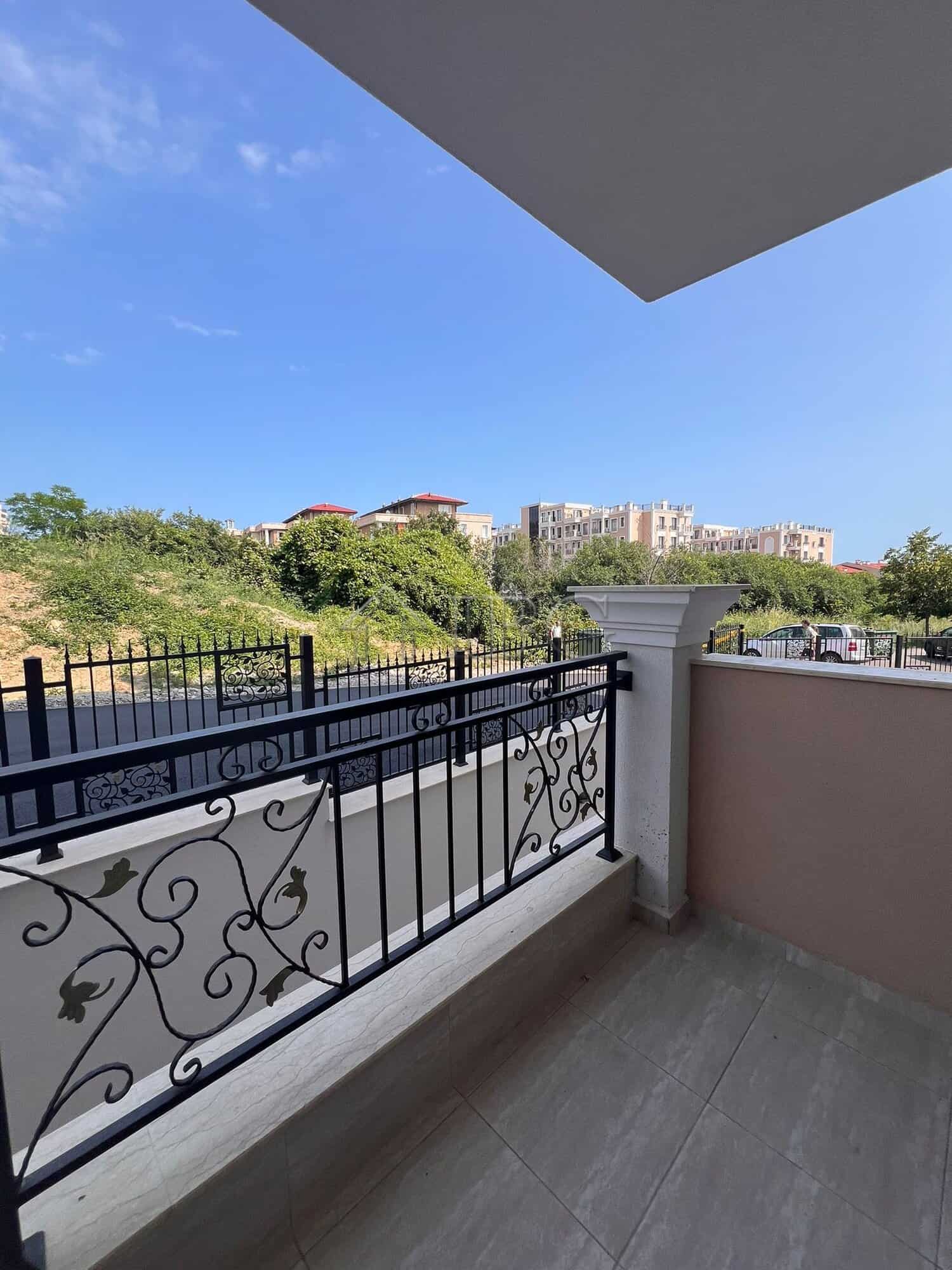 Balcony view from the one-bedroom apartment in the Emperium complex, Sveti Vlas.