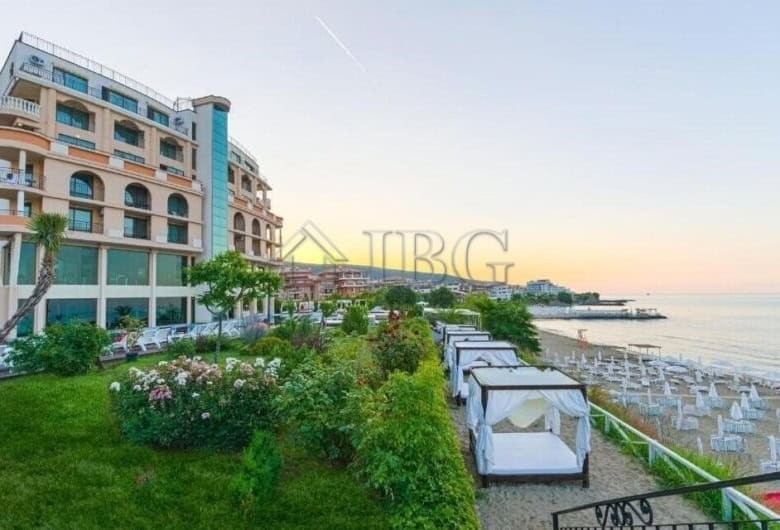 Beachfront studio apartment at Grand Hotel Sveti Vlas with sea views and relaxing outdoor spaces.