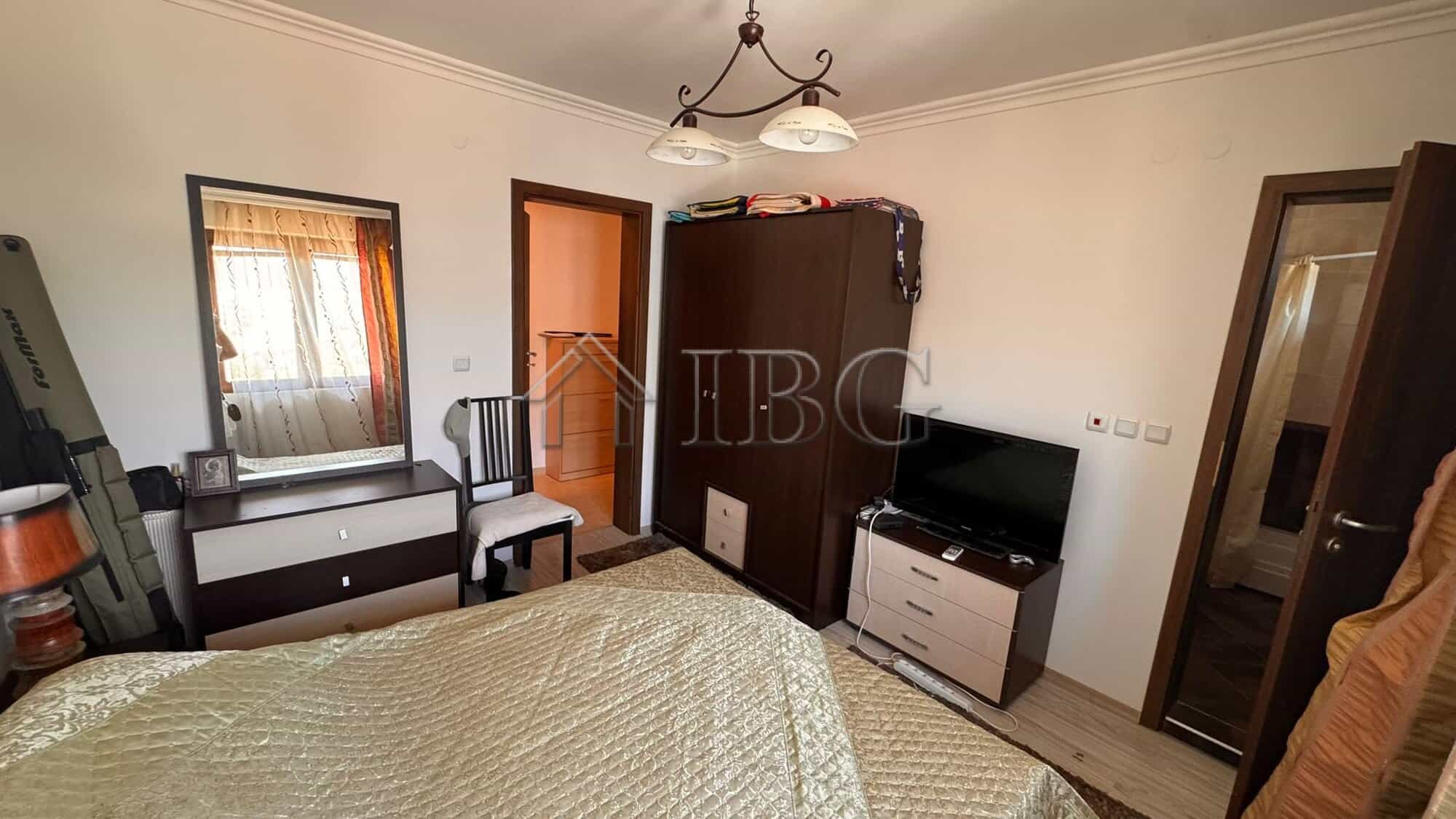 Bright interior of a two-bedroom apartment overlooking the sea in Sveti Vlas.