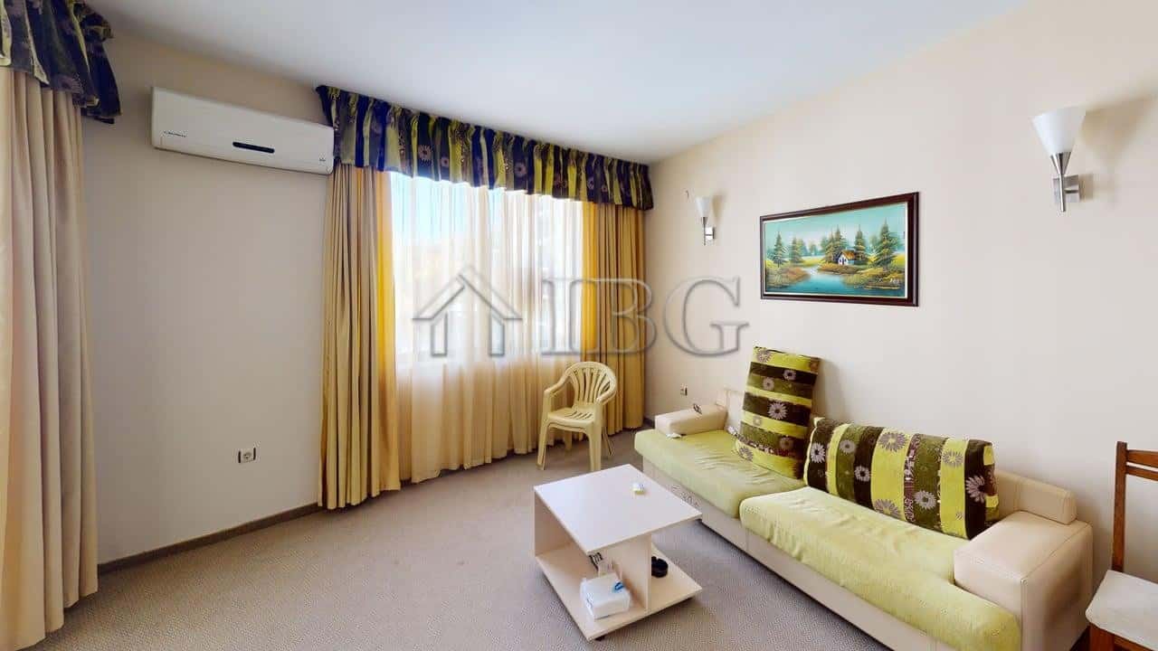 Bright 2-bedroom apartment in Avalon complex, Sunny Beach, Bulgaria. Modern furnishings and spacious.