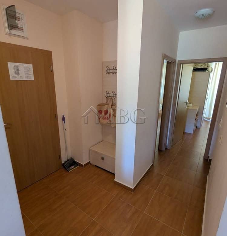 Bright interior of a two-bedroom apartment with pool view in Panorama Dreams, Sveti Vlas.