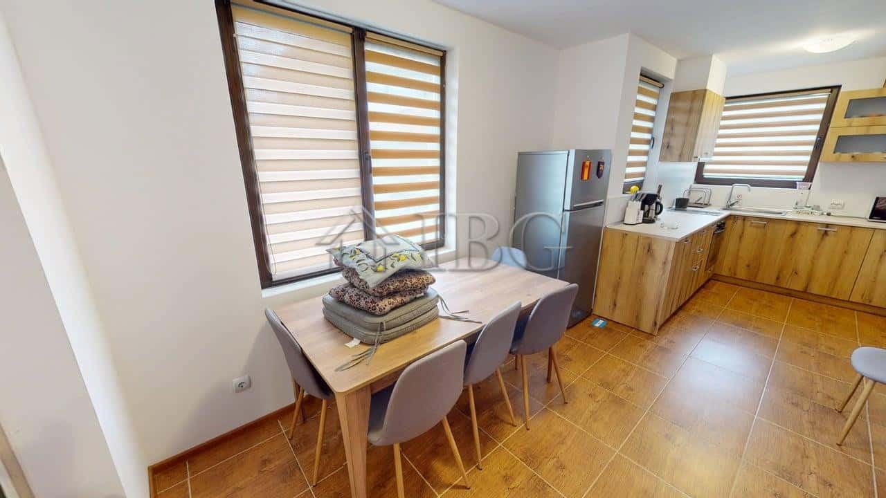 Bright interior of a 2-bedroom maisonette in Bay View Villas, Kosharitsa, with modern furnishings an.