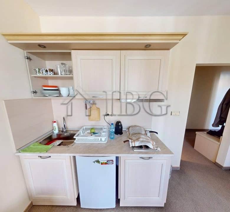 Modern kitchen in Avalon Complex apartment, Sunny Beach with compact appliances.