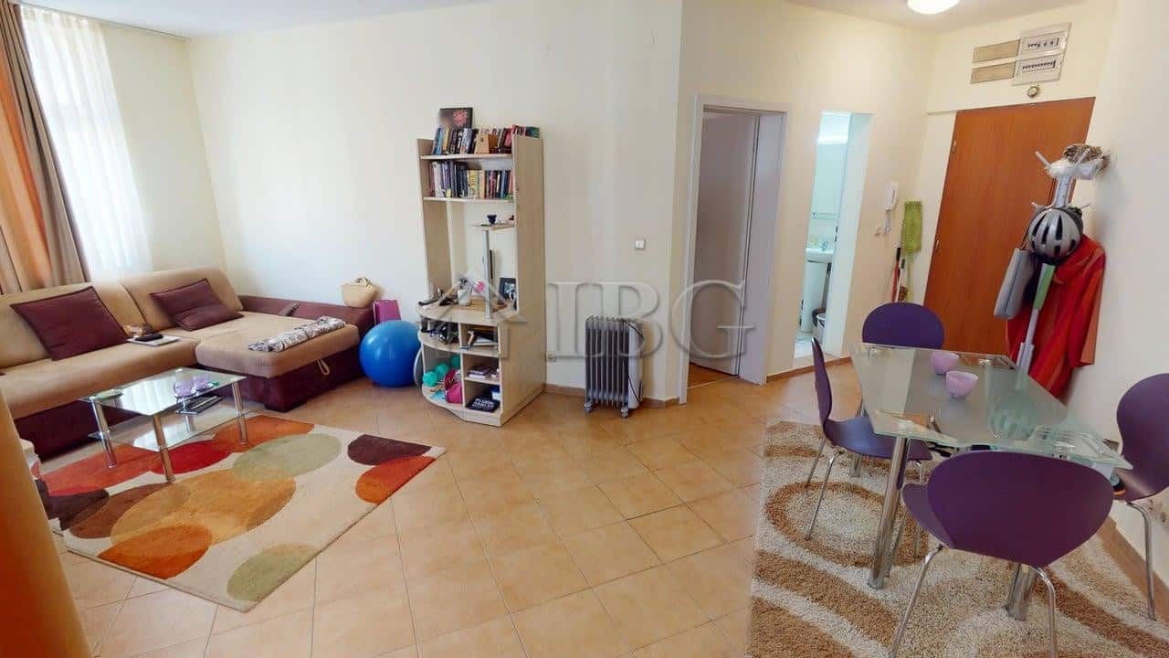 Bright living room in a 2-bedroom apartment at Barco Del Sol, Sunny Beach.