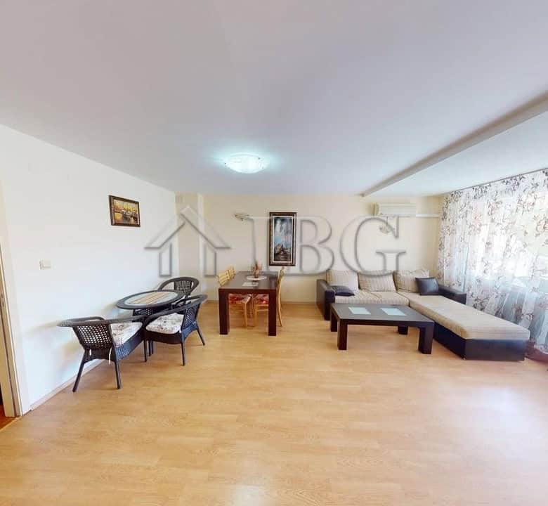 Spacious 2-bedroom apartment in Sunny Beach's Sunny Fort complex with modern furnishings.