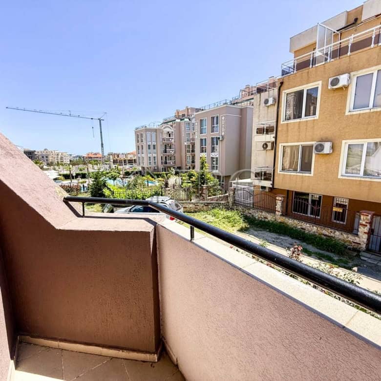One-bedroom apartment with south-facing balcony in Ravda, Bulgaria, offering sea views and modern am.