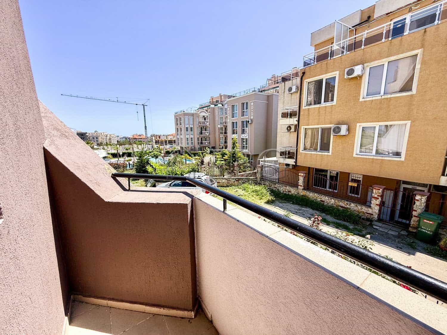 One-bedroom apartment with south-facing balcony in Ravda, Bulgaria, offering sea views and modern am.