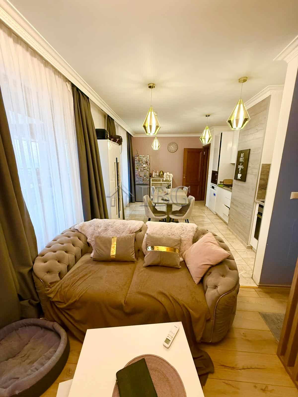 Elegant living room with modern decor in Porto Paradiso complex, Sveti Vlas.