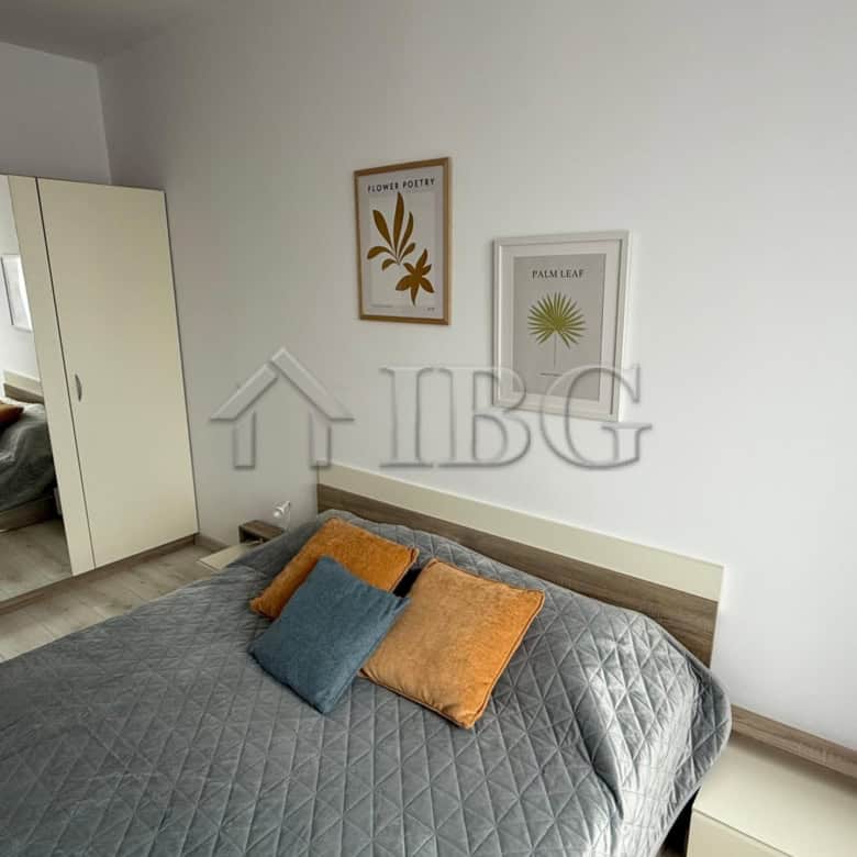 Bright 1-bedroom apartment with modern furnishings at Pomorie Beach Resort, ideal for relaxing seasi.
