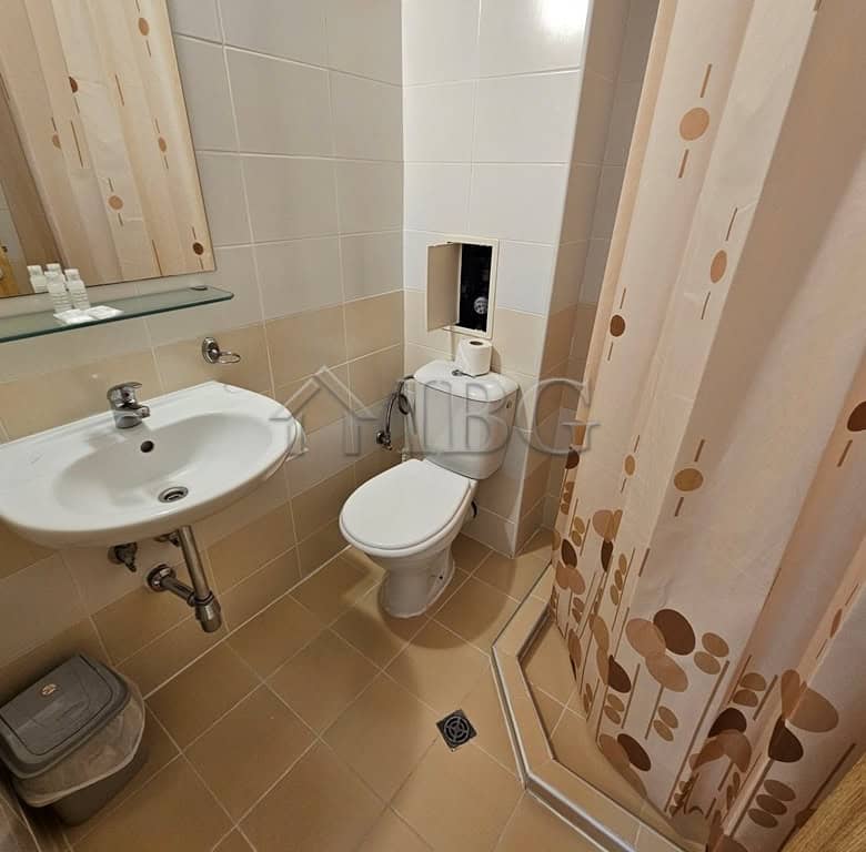 Furnished 42 sq. m. studio with balcony at Pollo Resort, Sunny Beach, offering modern amenities and.