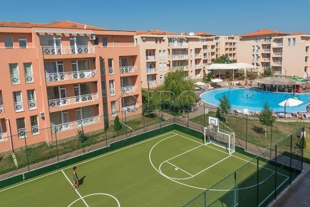 Modern furnished studio with balcony near Sunny Beach resort.