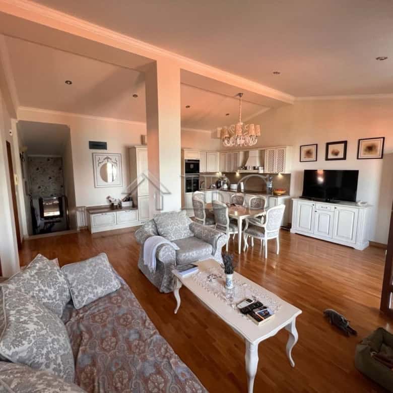 Elegant two-bedroom apartment with panoramic sea views in Santa Marina, Sozopol. Modern interior, sp.