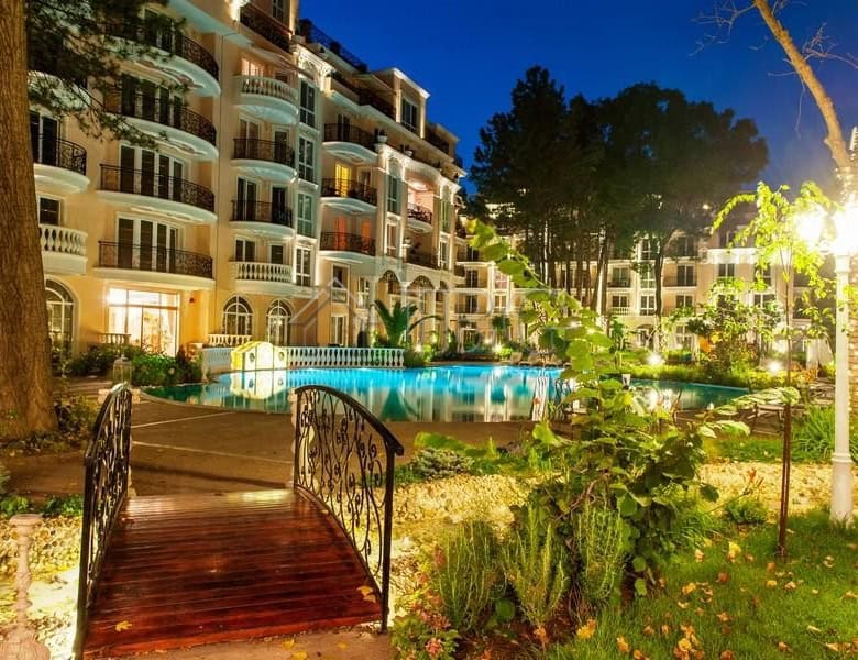 Elegant apartment with balcony views at Venera Palace, Sunny Beach. Perfect for relaxing holidays or.