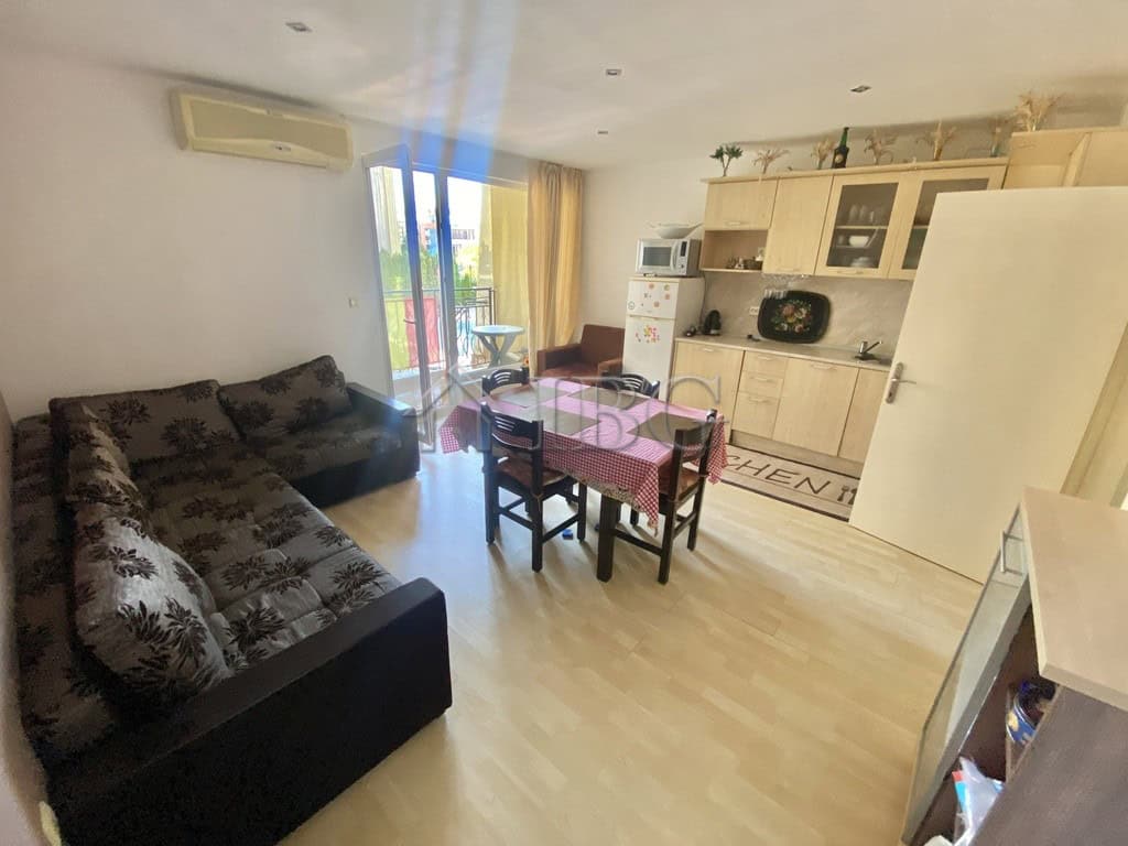 Bright interior of a two-bedroom apartment in Sveti Vlas close to the beach.