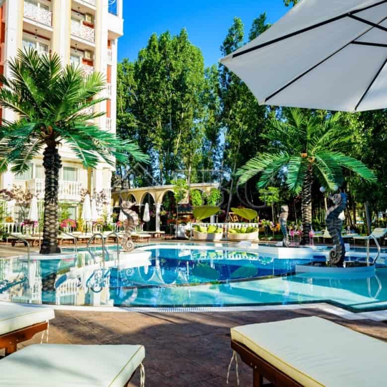 Modern apartment with pool view in Sunny Beach, perfect for relaxing holidays.