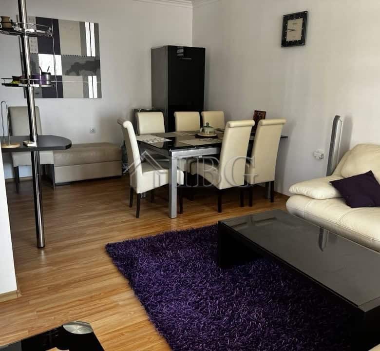 Spacious living room with sea view, stylish furniture, and contemporary decor in Sveti Vlas.