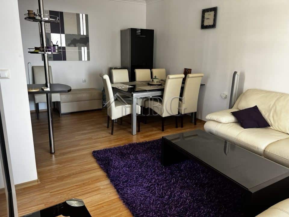Spacious living room with sea view, stylish furniture, and contemporary decor in Sveti Vlas.