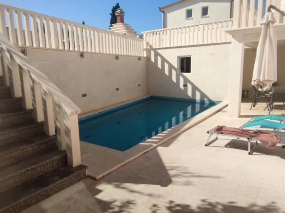 Private pool and terrace of a single apartment in a small complex in Okrug Donji Croatia.