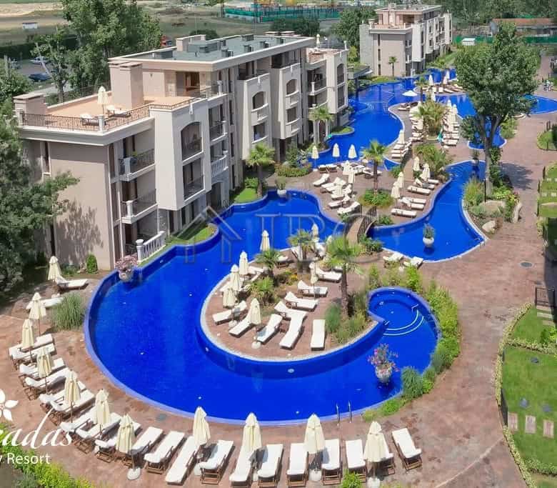 Spacious furnished 1-bedroom apartment at Cascadas Family Resort, Sunny Beach, Bulgaria.