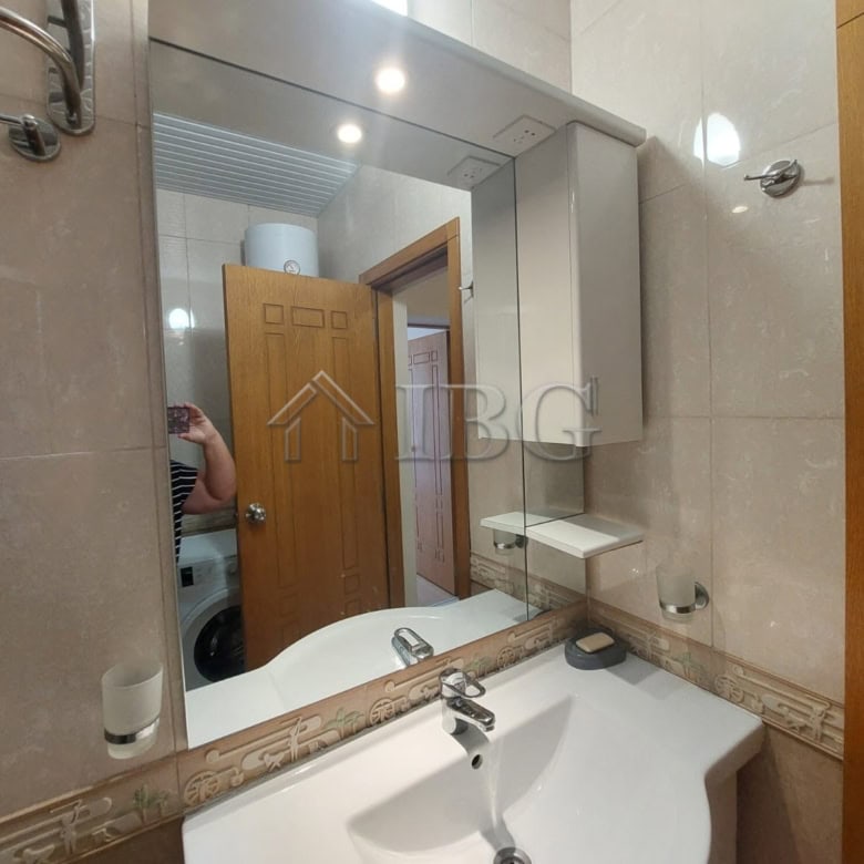 Apartment in Sea Grace Complex, Sunny Beach with modern bathroom and mirror.