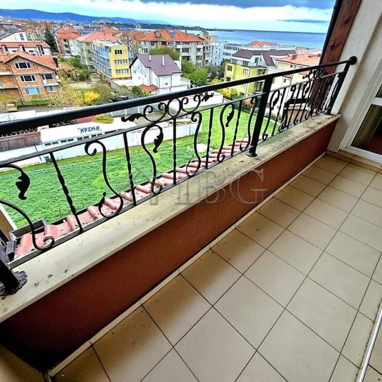 Bright balcony with sea views in Ravda lifestyle complex.