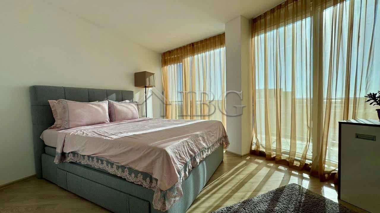 Modern bedroom with sea and pool views in Atlantis Resort, Sarafovo, Burgas.