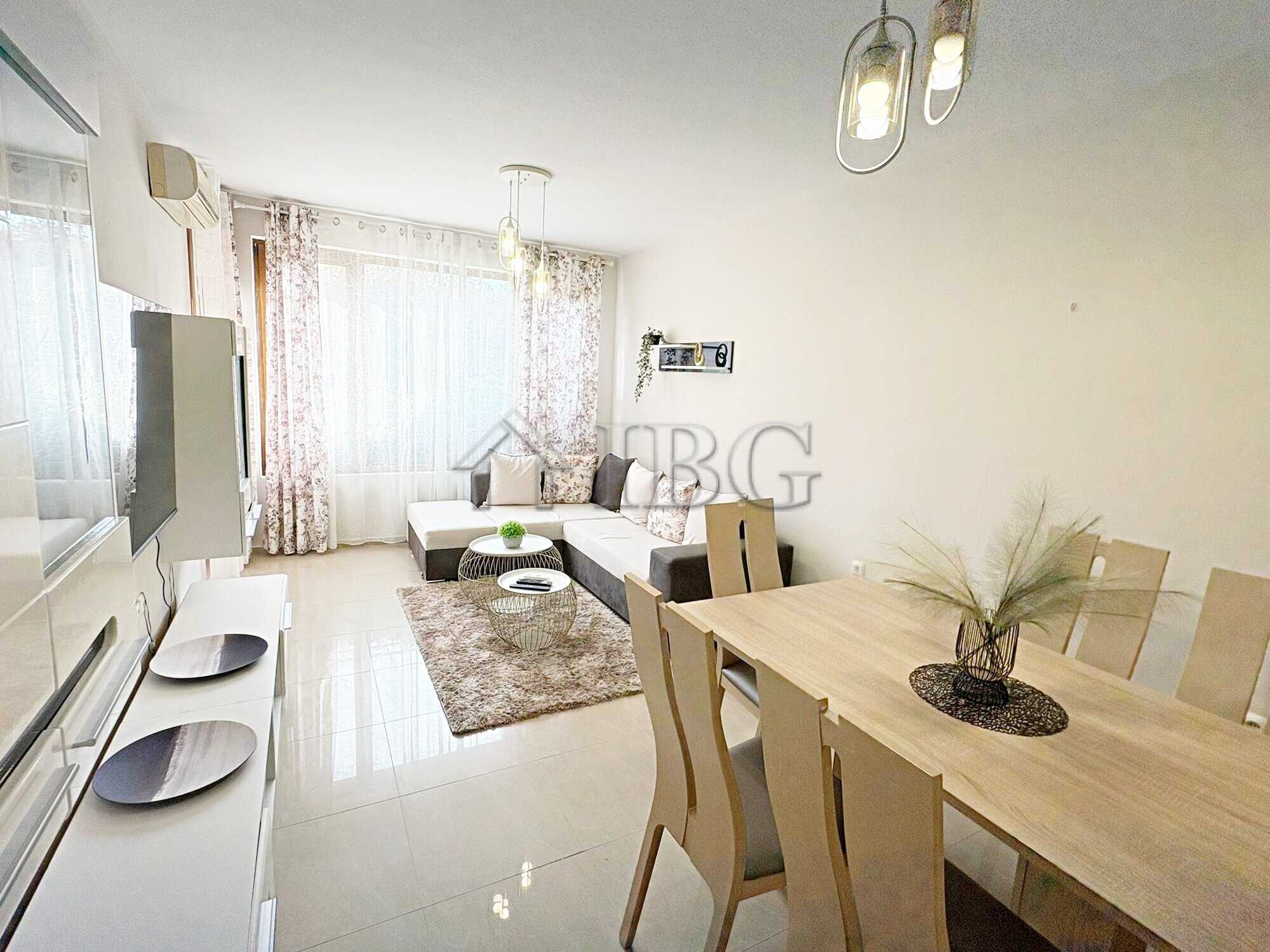 Bright and spacious one-bedroom apartment with pool view in Sunflower complex, Sunny Beach. Modern l.