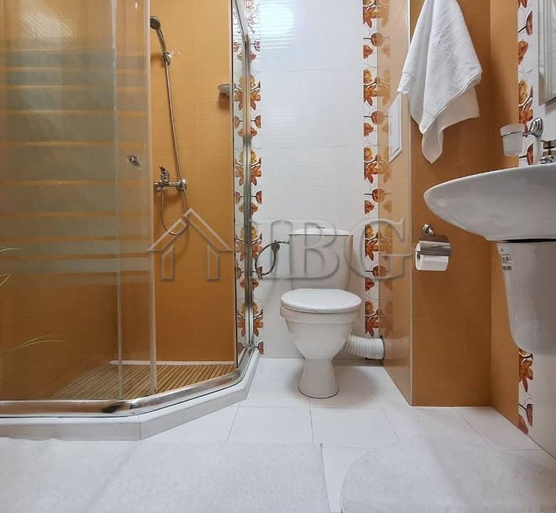 Interior view of a modern 2-bedroom apartment bathroom in Nessebar, Bulgaria.