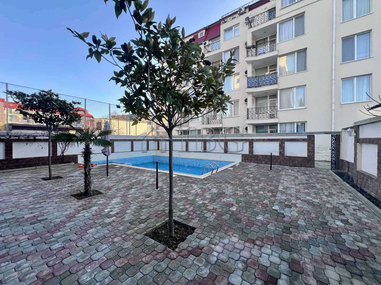 Furnished studio apartment with pool view at Magnolia Residence 5 in Sunny Beach. Perfect for invest.