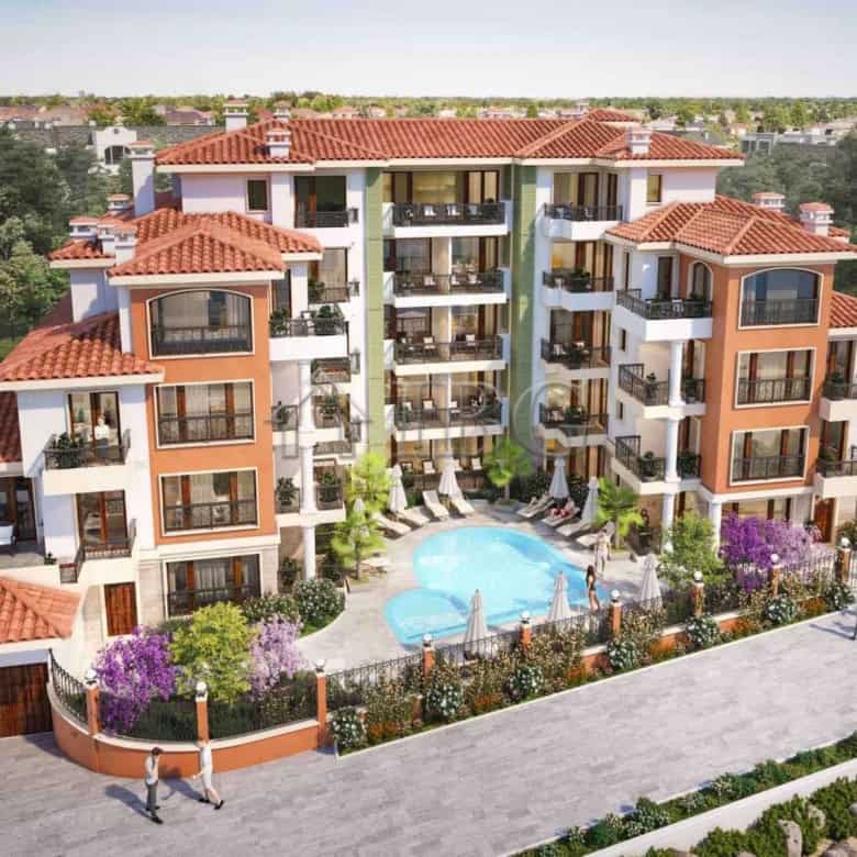 Sea view 2-bedroom apartment in Villa Metara, Ravda, with spacious balconies and access to a shared.