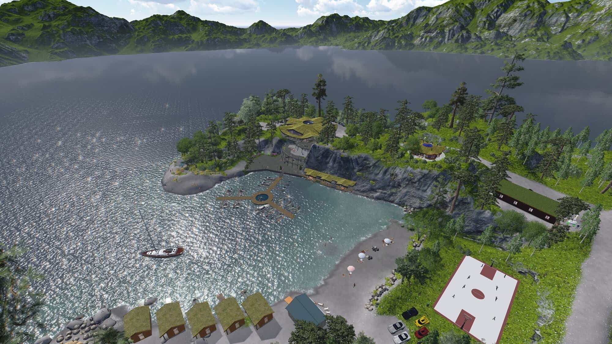 Luxury waterfront property in Norway with private marina and lush landscape views.