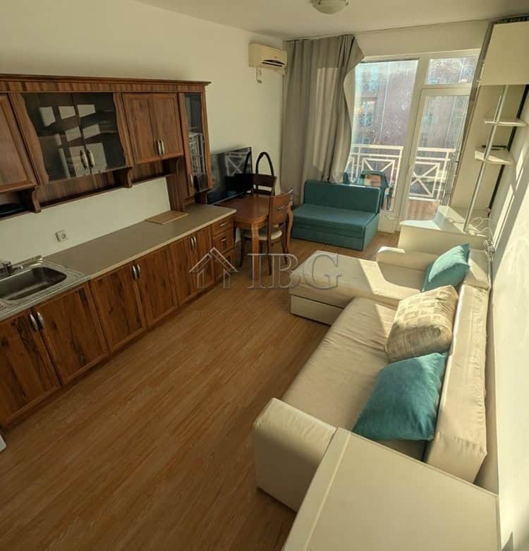 Cozy furnished studio apartment with balcony in Sunny Beach, perfect for relaxing stays.