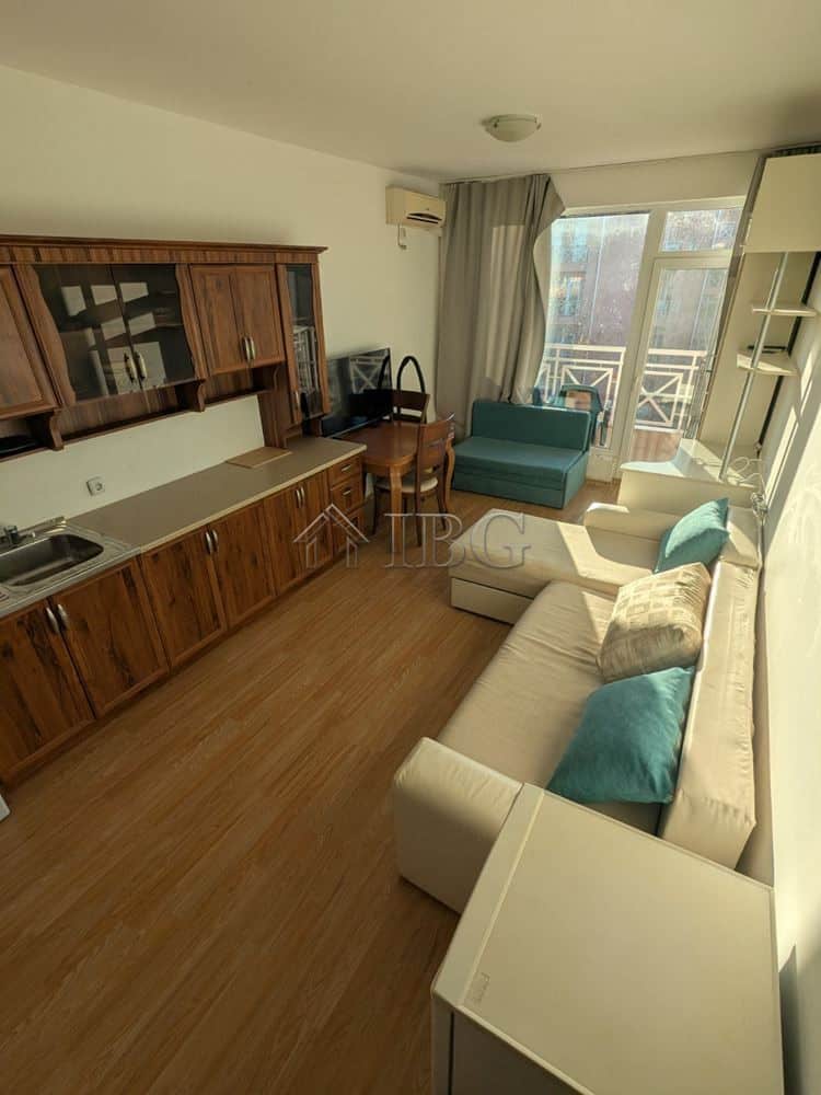 Cozy furnished studio apartment with balcony in Sunny Beach, perfect for relaxing stays.