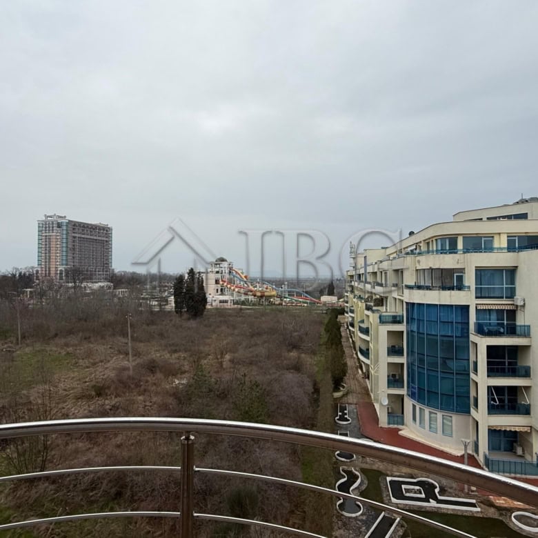 Bright 1-bedroom apartment with sea views at Pomorie Beach Resort, Bulgaria.