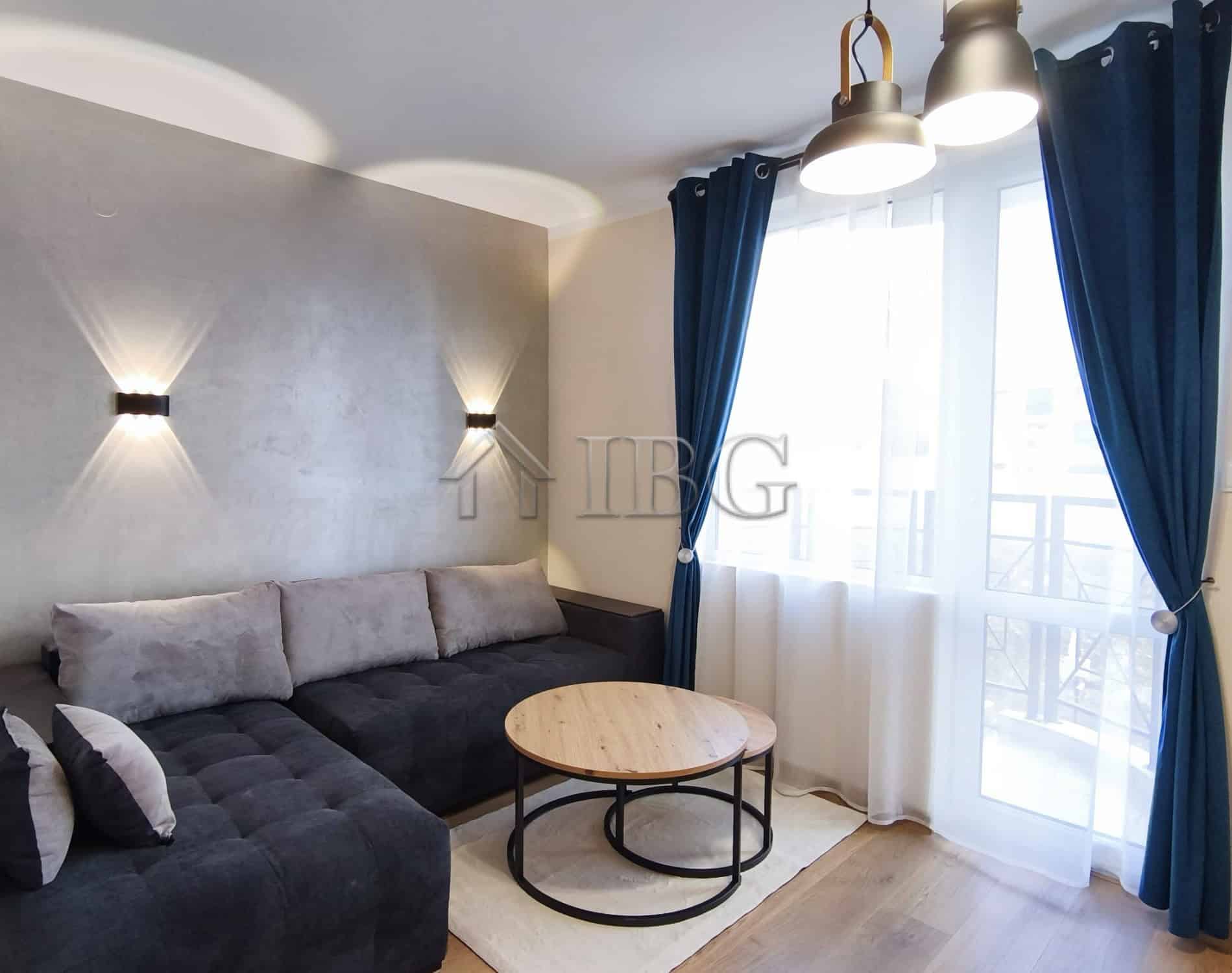 Furnished studio apartment with balcony overlooking the sea in Sveti Vlas, Bulgaria. Modern interior.