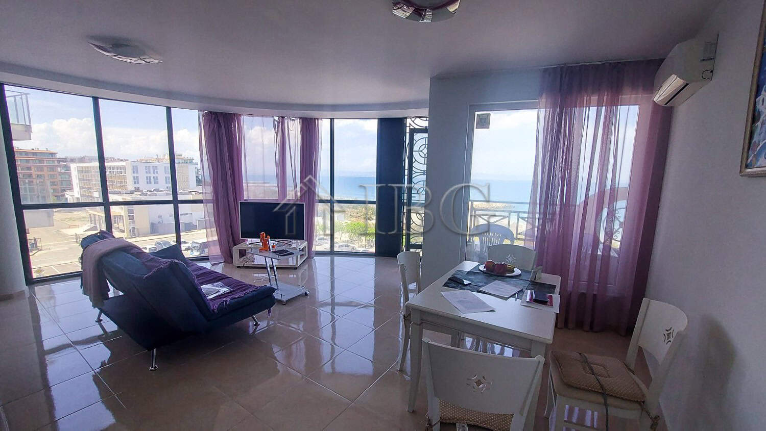 Bright 2-bedroom apartment with stunning sea views in Pomorie. Modern furnishings, spacious living a.