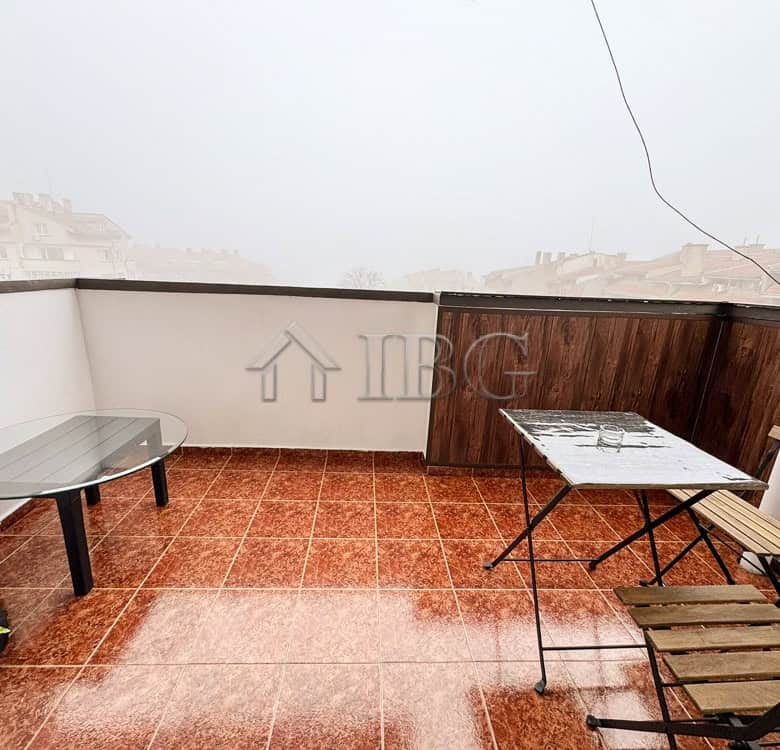 Balcony of a 2-bedroom apartment in Druzhba 2, Ruse, showcasing outdoor space with a view.