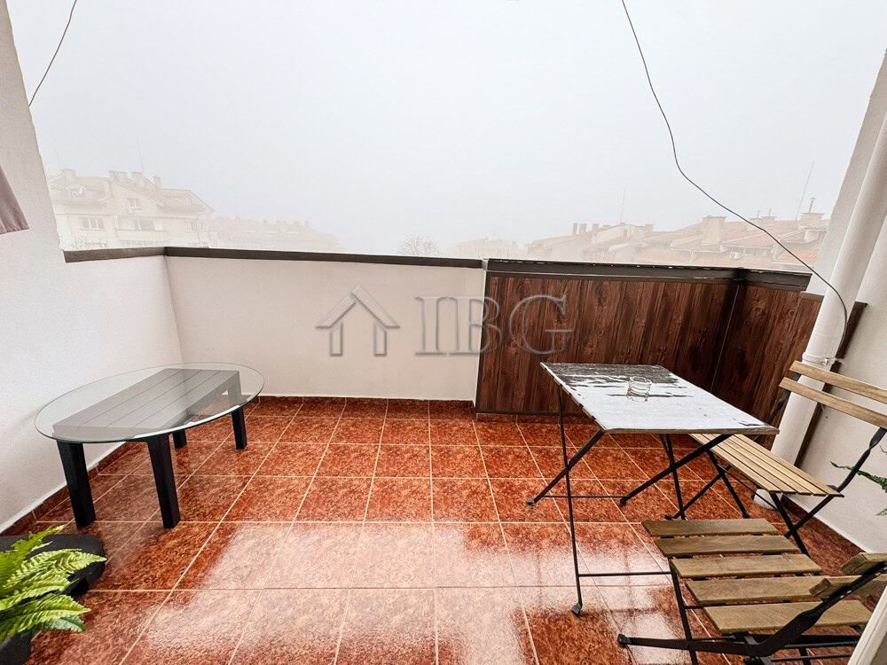 Balcony of a 2-bedroom apartment in Druzhba 2, Ruse, showcasing outdoor space with a view.