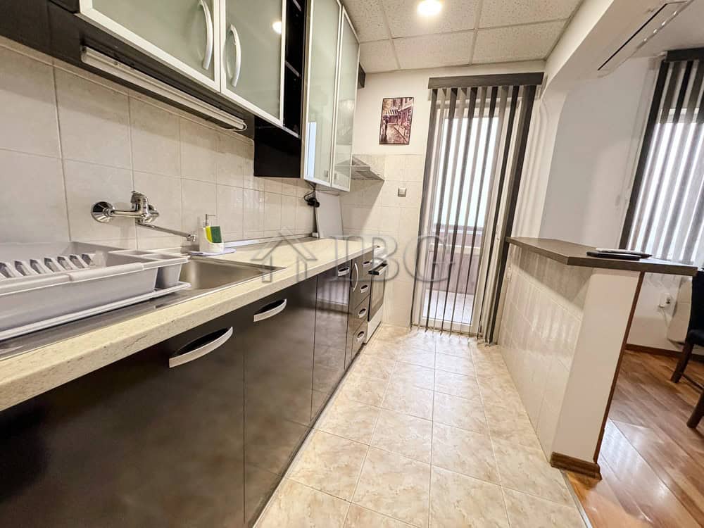 Bright and functional kitchen in a spacious 2-bedroom apartment for rent in Druzhba 2, Ruse.