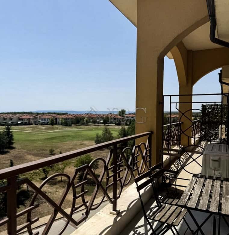 Balcony view of golf course from a 2-bedroom apartment in Lighthouse Golf & Spa Resort.