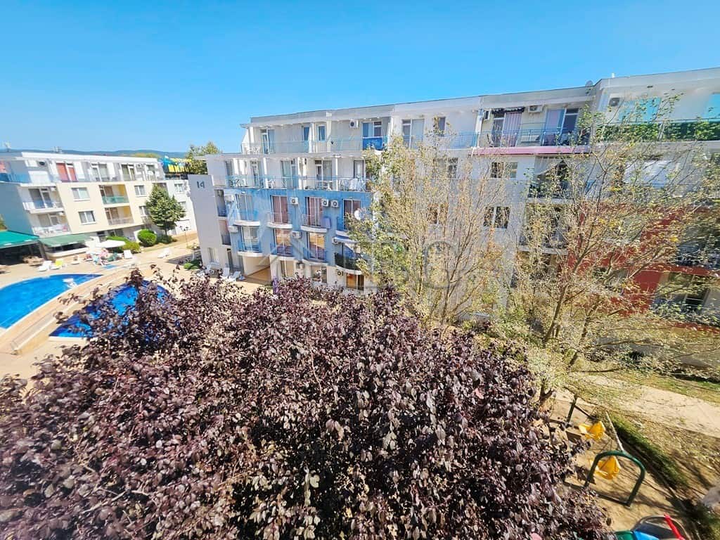 Bright exterior view of a 2-bedroom maisonette apartment in Sunny Day 3 Complex, Sunny Beach.