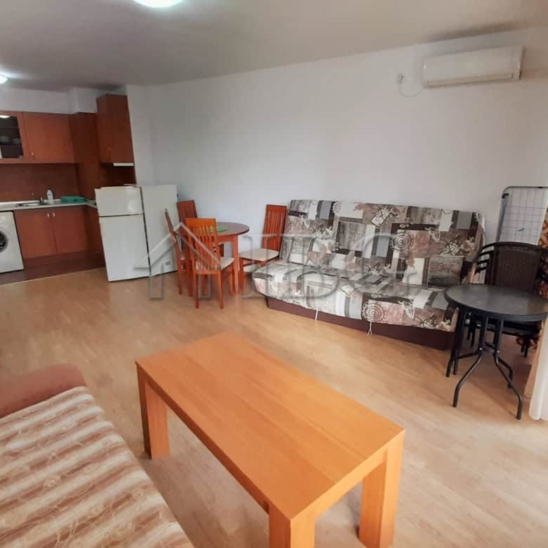Interior of a one-bedroom apartment with frontal sea view at Riviera Fort Beach, Ravda.