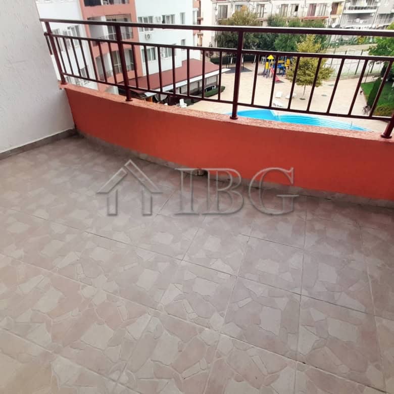 Bright balcony overlooking pool and sea at Riviera Fort Beach, Ravda. Perfect for relaxing and enjoy.