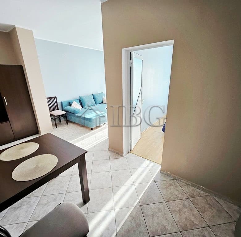 Interior view of a 2-room apartment in Pirop City, Sunny Beach, showing living room and entrance are.