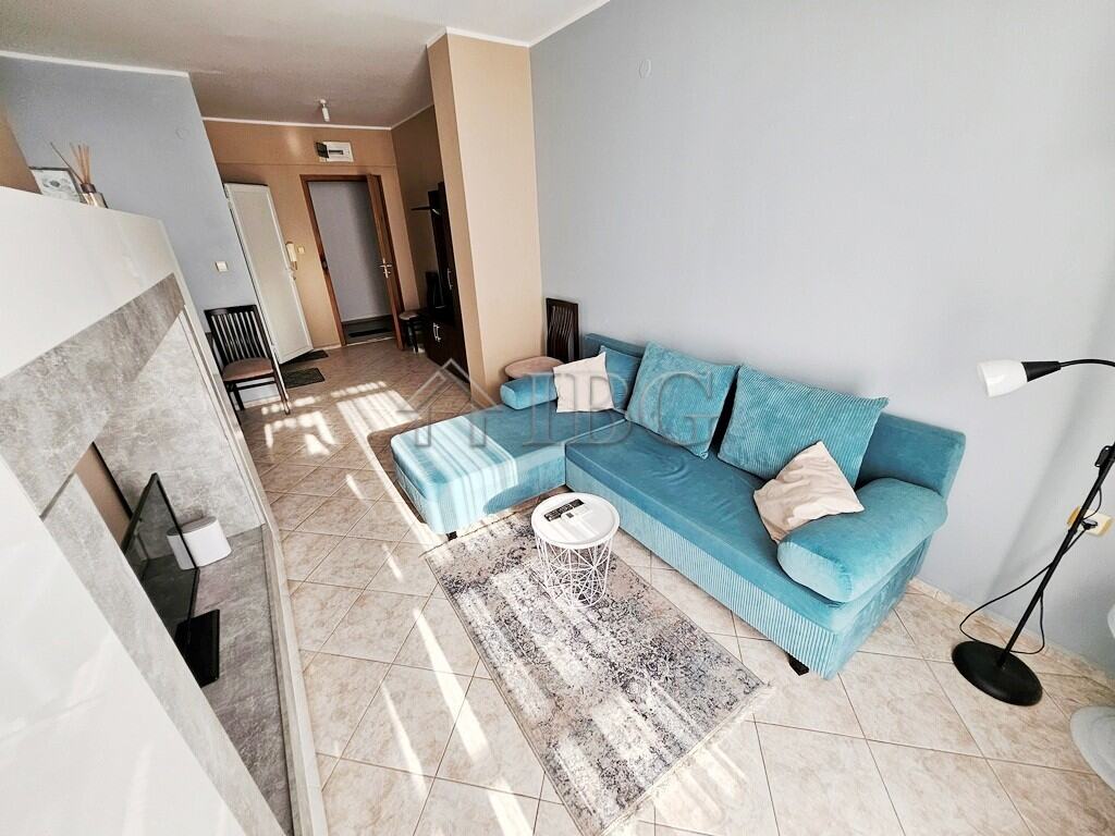 Cozy 2-Room Apartment in Sunny Beach Bright living room with modern furniture and natural light in Pirop City, Sunny Beach.