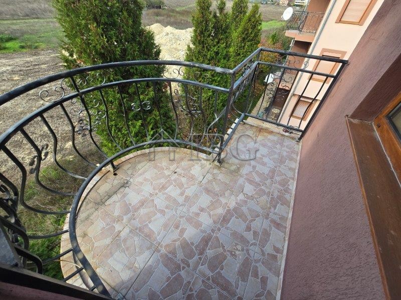Balcony of a 1-bedroom apartment in Elitonia 2, Ravda with decorative iron railing and scenic views.