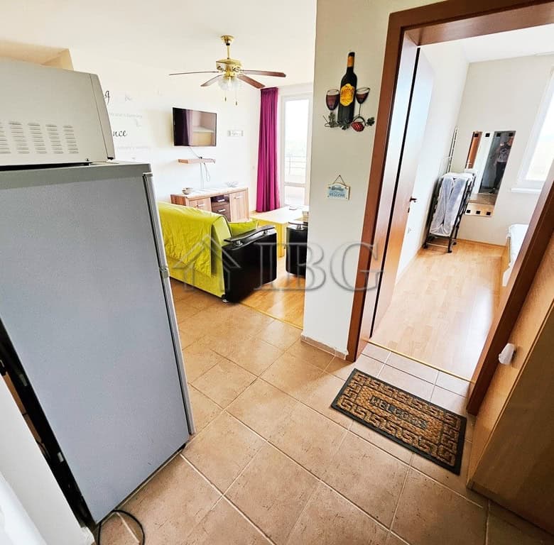 Bright interior of a ready-to-move 2-bedroom apartment in Sunny Beach, Bulgaria, perfect for holiday.